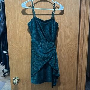 Juniors teal sparkle sz small  party dress.